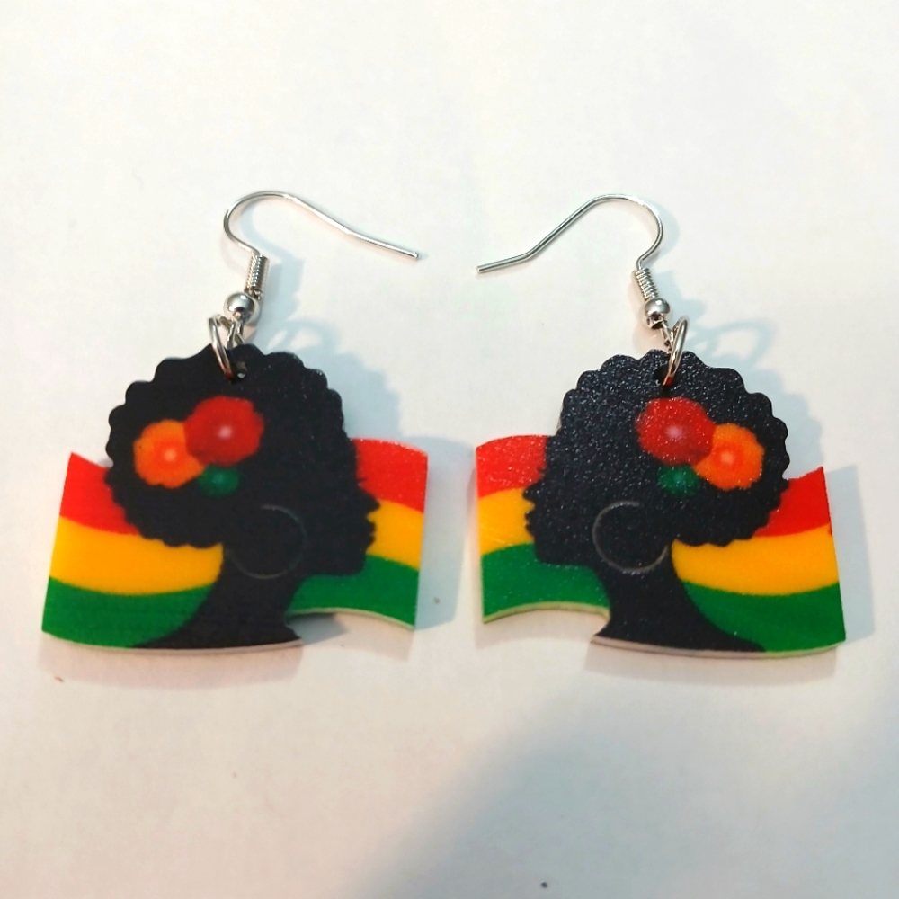 NWT Black History Month Women Silhouette Earrings.